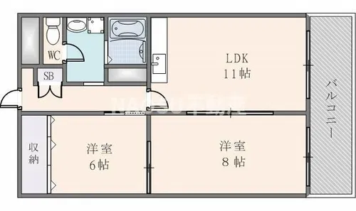 グランデュール弥生【308号室】の間取り