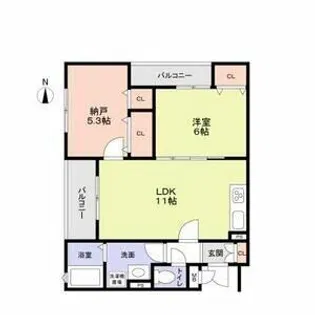 フォレストクリエオーレ大蔵海岸【303号室】の間取り