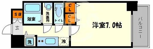 ジアコスモ江戸堀パークフロント【3階】の間取り