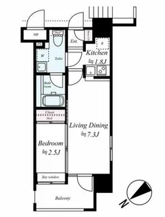 グランフォーレプライム天神東【7階】の間取り