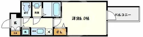 プレサンス心斎橋クオーレ【14階】の間取り