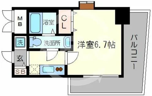 ラシュレエグゼ夕陽丘【8階】の間取り
