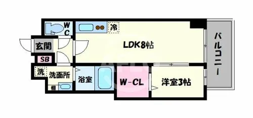 セレニテ谷九プリエ【2階】の間取り