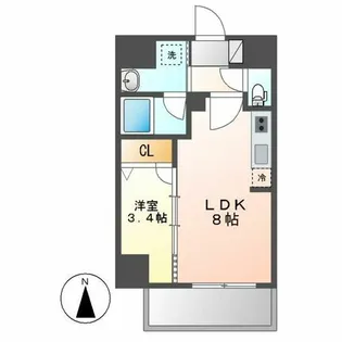 ディアレイシャス名古屋浄心【7階】の間取り