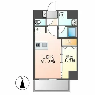 ディアレイシャス名古屋浄心【304号室】の間取り