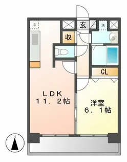 プレサンス名古屋STATIONアブソリュート【14号室】の間取り