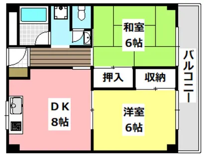 ハイツ奥田【103号室】の間取り