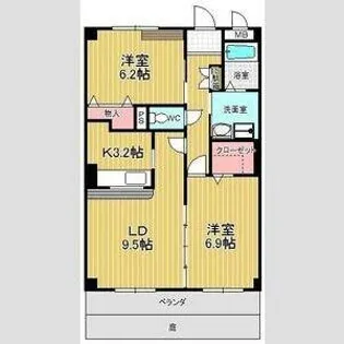 グランソレイユ水広【1階】の間取り