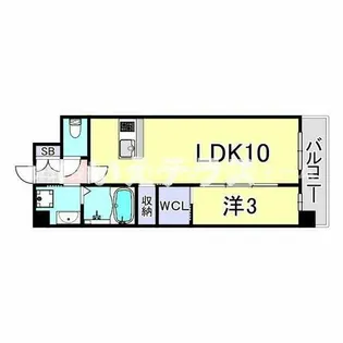 セレニテ神戸ミラクシュッド【9階】の間取り