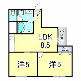サンハイツ弐番館【3階】の間取り