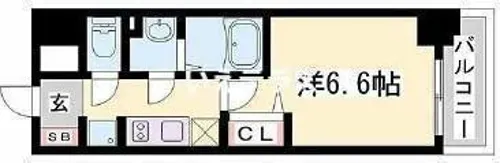 プレサンスTHE神戸【6階】の間取り