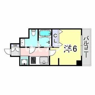 エステムコート神戸ハーバーランド前Ⅵピクシス【8階】の間取り