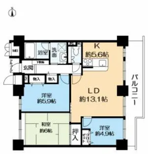 ラピタス31西宮【26階】の間取り
