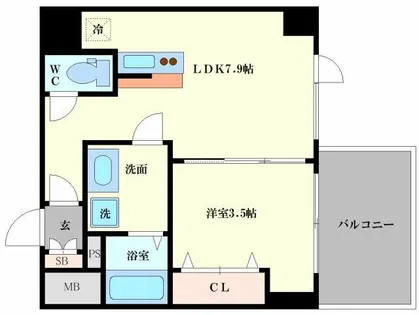 ブエナビスタ難波サウスタワー【1004号室】の間取り
