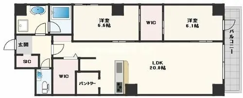 BRAVE南船場【12F号室】の間取り