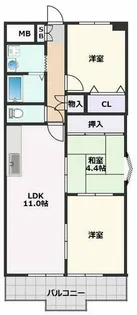 千里スカイラーク【4階】の間取り