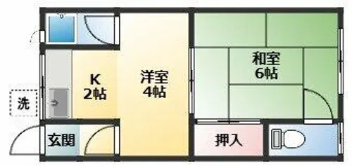 尾崎ハイツ【2階】の間取り