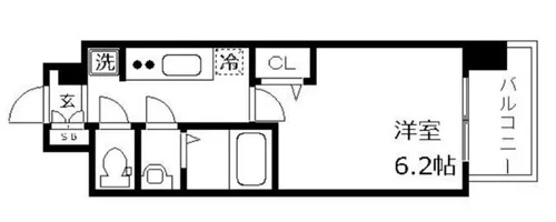 プレサンス難波デヴァンテ【2階】の間取り