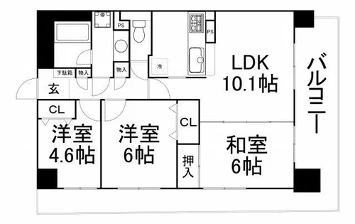 グランドメゾン松屋町【10階】の間取り