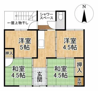 京都府京都市北区紫野雲林院町【テラスハウス】の間取り