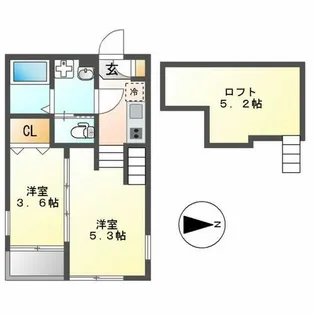 ハーモニーテラス切戸町Ⅲ【105号室】の間取り