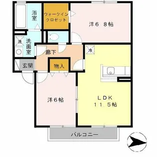 大阪府藤井寺市藤井寺2丁目【アパート】の間取り