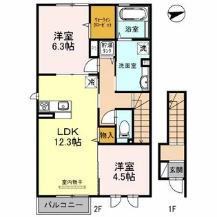 大阪府藤井寺市沢田2丁目【アパート】の間取り