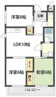 第2パークハイツ橋の内【3階】の間取り
