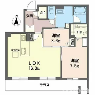 シャーメゾン コート【1階】の間取り