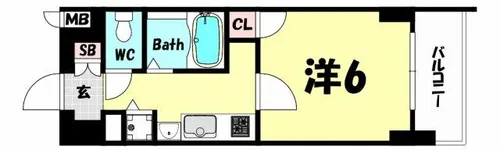 プレサンス三ノ宮駅前プライムタイム【8階】の間取り