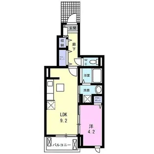アマルフィ伏見桃山【1階】の間取り