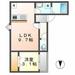 LECOCON上飯田【101号室】の間取り