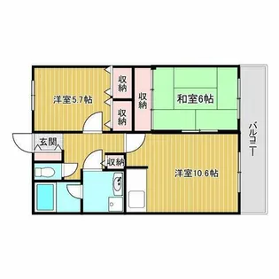 ライオンズシティ難波南【9階】の間取り