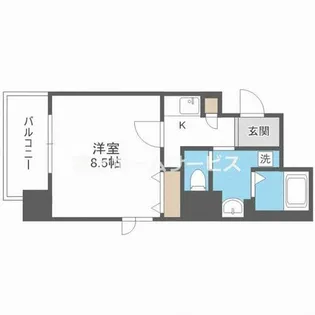 ルクレ西長堀【11階】の間取り