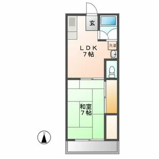 志賀橋コーポ第二【4階】の間取り