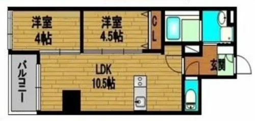 インペリアルスイート南堀江【8階】の間取り