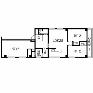 モリダイヤハイツ栄【11F号室】の間取り