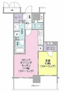 ブランズタワー御堂筋本町【5階】の間取り