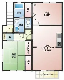 タウンハイツTOEI B棟【2階】の間取り