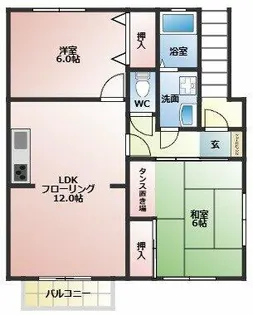 タウンハイツTOEI B棟【2階】の間取り