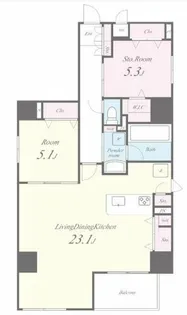 シークレフ北浜【2階】の間取り
