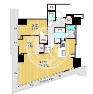 Brillia Tower堂島【14階】の間取り