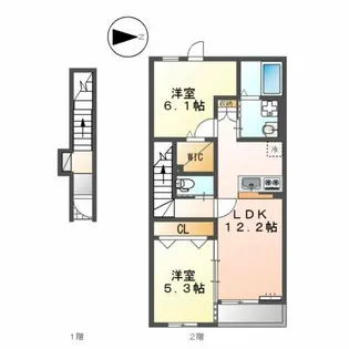 グランディール【2階】の間取り