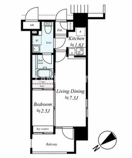 グランフォーレプライム天神東【7階】の間取り