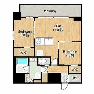 S-RESIDENCE松屋町asence【11階】の間取り