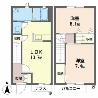 三木市芝町(JAメゾンしばまちB)【1階】の間取り