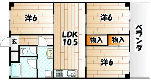 ハイツシーサイドⅠ【1階】の間取り