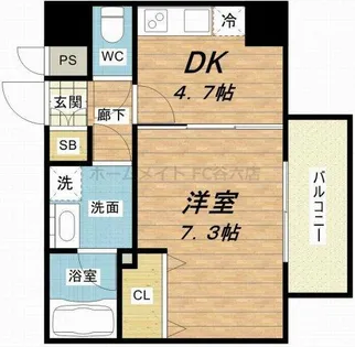 ソルレヴェンテ梅田【4階】の間取り