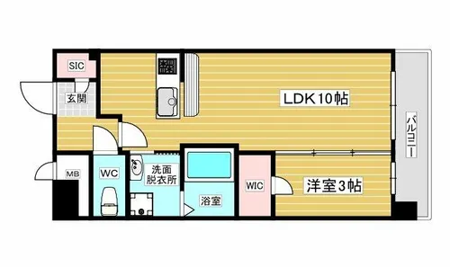 レジュールアッシュ塚本レジデンス【10階】の間取り