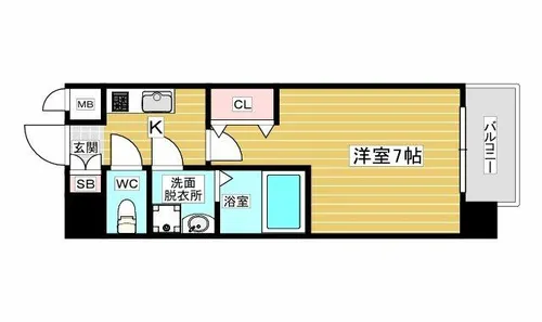 レジュールアッシュ塚本レジデンス【7階】の間取り